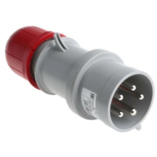 Scame IP44 Red Cable Mount 3P+N+PE Straight Industrial Power Connector Adapter, 32A, 415V Phase Inverter 