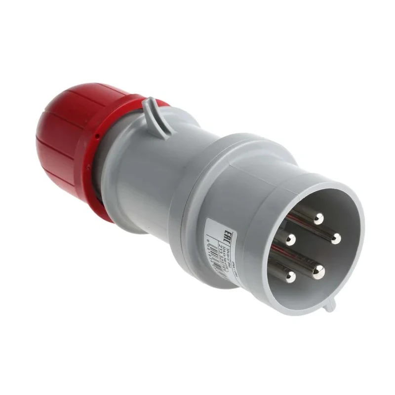 Scame IP44 Red Cable Mount 3P+N+PE Straight Industrial Power Connector Adapter, 32A, 415V Phase Inverter 