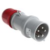 Scame IP44 Red Cable Mount 3P+N+PE Straight Industrial Power Connector Adapter, 32A, 415V Phase Inverter