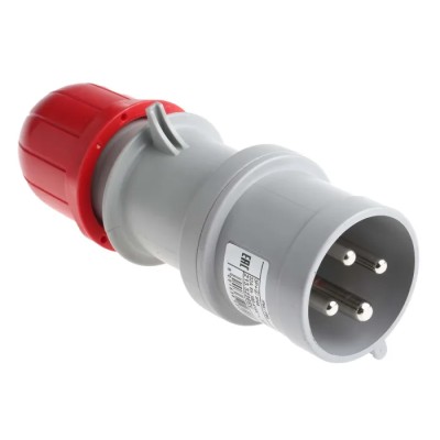 Scame Red Cable Mount 3P+PE Straight Industrial Power Connector Adapter 32A 415V IP44 Phase Inverter IP44