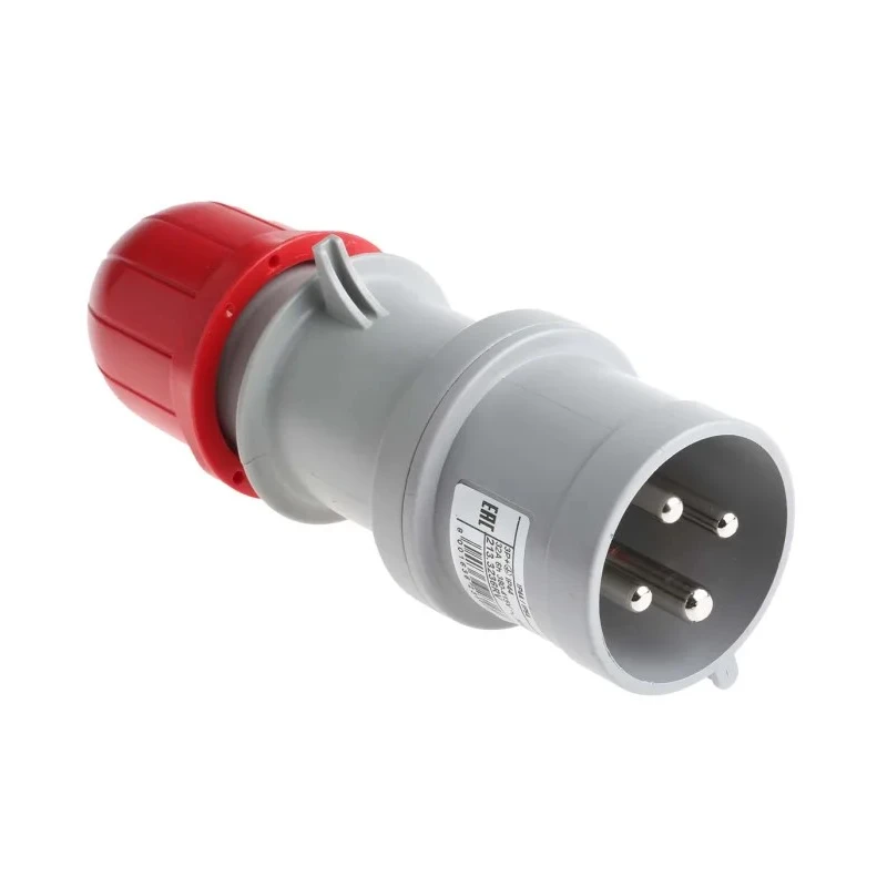 Scame Red Cable Mount 3P+PE Straight Industrial Power Connector Adapter 32A 415V IP44 Phase Inverter IP44