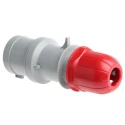 Scame Red Cable Mount 3P+PE Straight Industrial Power Connector Adapter 32A 415V IP44 Phase Inverter IP44