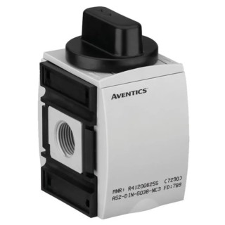 EMERSON ? AVENTICS Rotary Knob Pneumatic Manual Control Valve AS2-SOV Series G 1/4 Thread 16 bar 2000L/min Flow R412006260