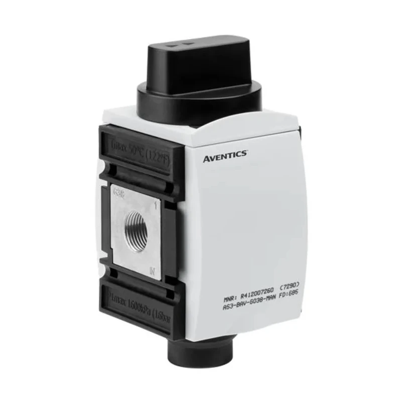 EMERSON ? AVENTICS Rotary Knob Pneumatic Manual Control Valve AS3-BAV Series 1/2 in, III B R412007261