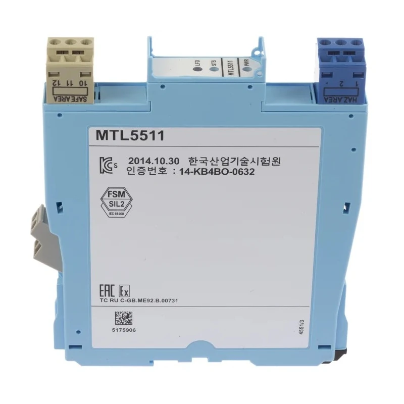 Eaton Zener Barrier, ATEX, Galvanic Barrier, DIN Rail Mount, 20-35 V DC, 14mA, IP54 MTL5511/RS