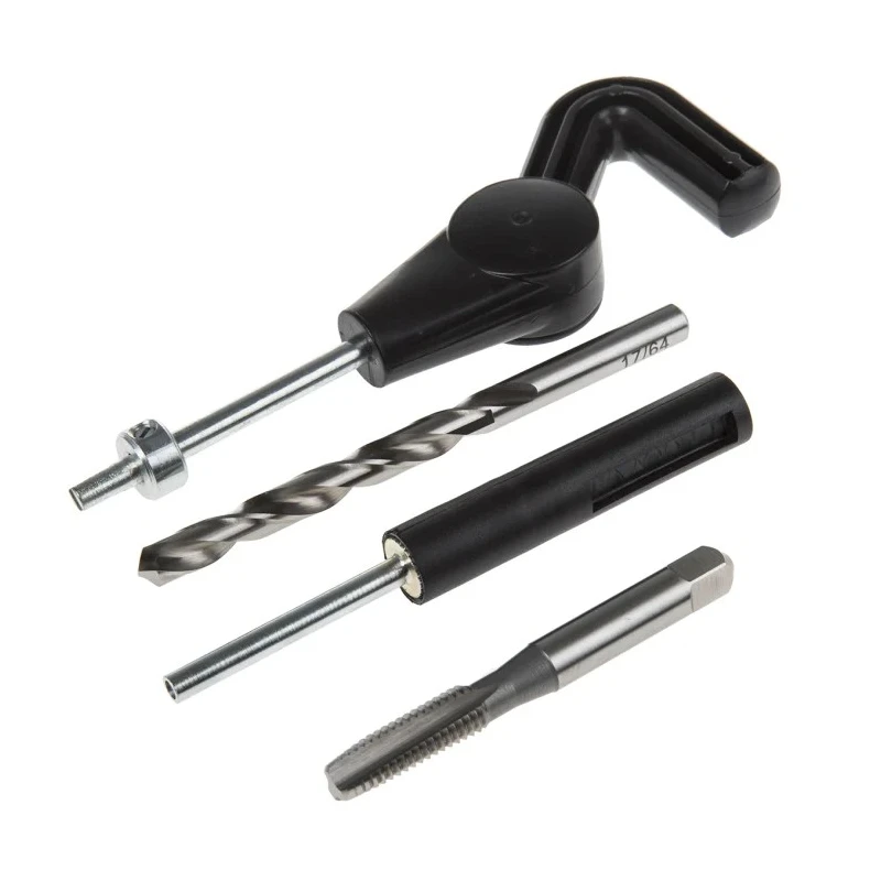 Recoil 18 Piece Thread Repair Kit with 1/4 In UNC Inserts, Drill, Magnetic Tang Break Tool, Combo Tap and Installation 33048