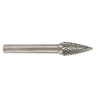 RS PRO Tungsten Carbide Tree Burr, 6 mm Head Diameter, 6 mm Shank Diameter, Single Cut, Chrome Finish, Overall 194-7986