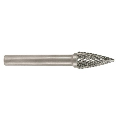 RS PRO Tungsten Carbide Tree Burr, 6 mm Head Diameter, 6 mm Shank Diameter, Single Cut, Chrome Finish, Overall 194-7986