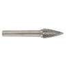 RS PRO Tungsten Carbide Tree Burr, 6 mm Head Diameter, 6 mm Shank Diameter, Single Cut, Chrome Finish, Overall 194-7986