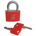 RS PRO Key Aluminium Padlock, 6 mm Shackle Diameter, 22 mm Shackle Length, 43 mm Body Width, Red, Indoor & Outdoor 195-8236