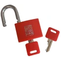 RS PRO Key Aluminium Padlock, 6 mm Shackle Diameter, 22 mm Shackle Length, 43 mm Body Width, Red, Indoor & Outdoor 195-8236