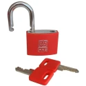 RS PRO Key Aluminium Padlock, 6 mm Shackle Diameter, 22 mm Shackle Length, 43 mm Body Width, Red, Indoor & Outdoor 195-8236