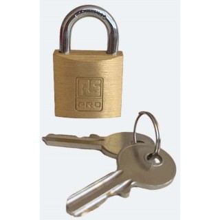 RS PRO Brass Padlock Stainless Steel Shackle Keyed Alike 5 mm Shackle Diameter 14 mm Length 30 mm Body Width 195-8241