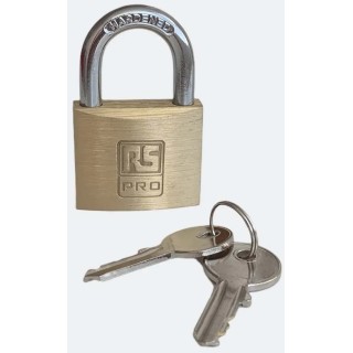 RS PRO Brass Anti-Pick Padlock Stainless Steel Shackle 6mm Diameter 40mm Body 195-8244