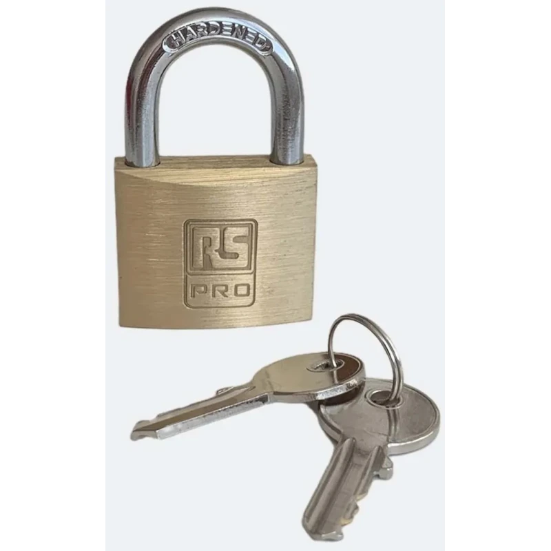 RS PRO Brass Anti-Pick Padlock Stainless Steel Shackle 6mm Diameter 40mm Body 195-8244