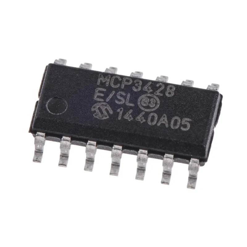 Microchip 4-Channel 16-bit Delta Sigma ADC Serial I2C Interface 0.02 ksps, 14-Pin SOIC MCP3428-E/SL