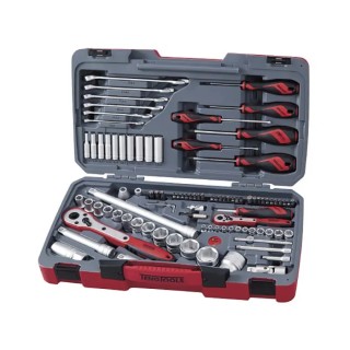 Teng Tools 95 Piece Automotive Tool Kit Chrome Vanadium Satin Finish Socket Spanners TM095