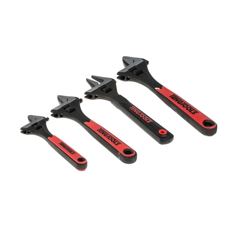 Teng Tools 4-Piece Adjustable Spanner Set with Sizes 6 in, 8 in, 10 in TTADJ04