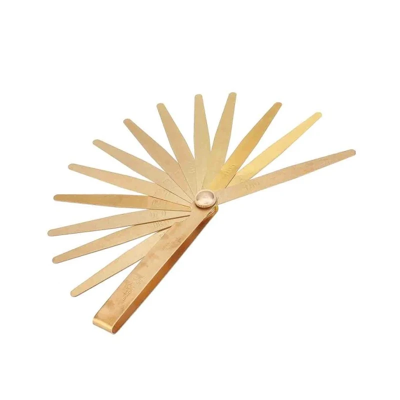 RS PRO Brass Feeler Gauge 13 Blades Metric 0.5mm to 1.0mm 105mm Length 5mm Width 1mm Thickness 197-7644