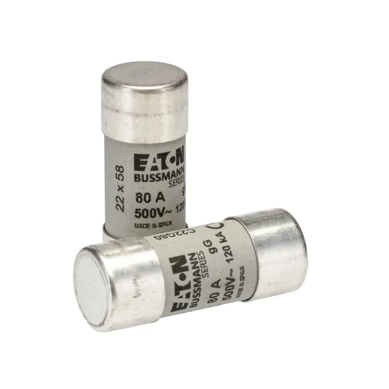 Eaton 80A Ceramic Cartridge Fuse 22 x 58 mm 500V AC High Breaking Capacity C22G80