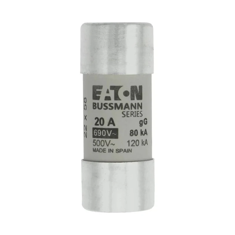 Eaton 20A Ceramic Cartridge Fuse 22 x 58 mm 690V AC gG/gL Category C22G20
