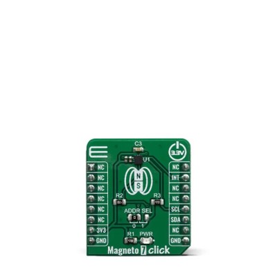 MikroElektronika Sensor Development Kit for Mikroe-3657 3-Axis Magnetic Sensor I2C Interface MIKROE-3657