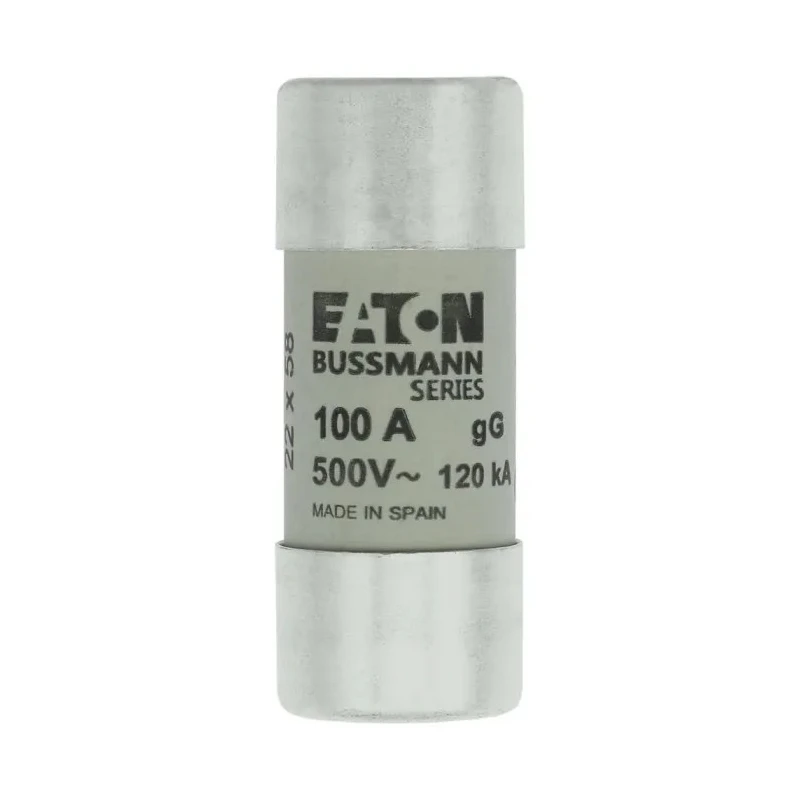 Eaton 100A Ceramic Cartridge Fuse 22 x 58 mm 500V AC High Breaking Capacity C22G100