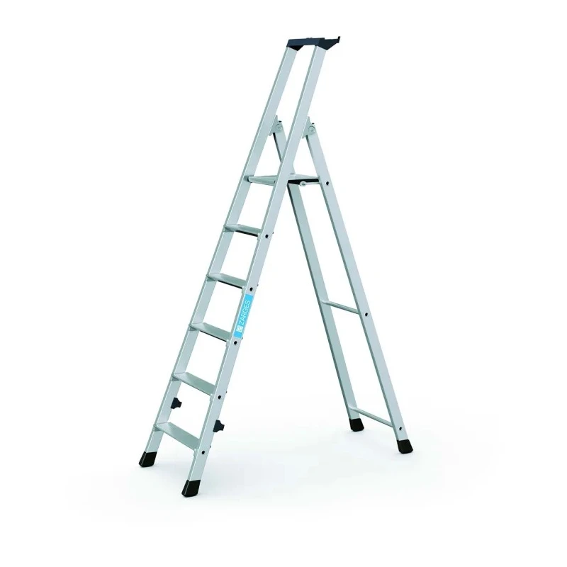 Zarges Aluminium 6 Steps Step Ladder, 1.26m Platform Height, 1.86m Open Length 42456