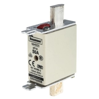 Eaton 50A Centred Tag Fuse NH000 500V AC High Rupture Capacity Dual Indication NH000 