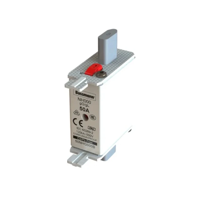 Eaton 50A Centred Tag Fuse NH000 500V AC High Rupture Capacity Dual Indication NH000 