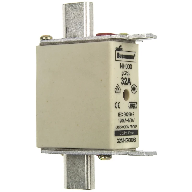 Eaton 32A Centred Tag Fuse NH000 500V AC High Rupture Capacity Dual Indication NH000