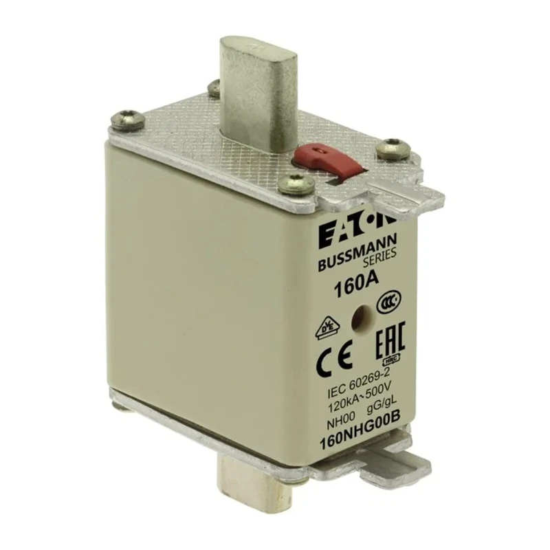 Eaton 160A Centred Tag Fuse NH00 500V AC High Rupture Capacity Dual Indication 