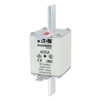 Eaton 400A Centred Tag Fuse NH03 500V AC High Rupture Capacity NH DIN Dual Indication Fuse Links NH03 