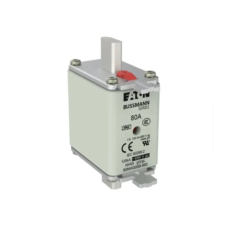 Eaton 80A Centred Tag Fuse NH00 690V AC, High Rupture Capacity, Dual Indicator System NH00