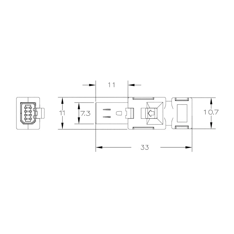 TE Connectivity Type I Cable Straight PCB Socket Male Shielded 8 Way 2013595-1
