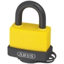 ABUS Keyed Steel, Aluminium Safety Padlock Weatherproof, 8 mm Shackle Diameter, 24.5 mm Length, 53 mm Body 70AL/45 YELLOW
