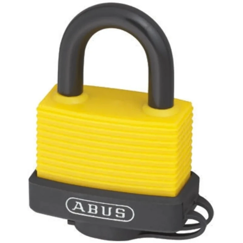ABUS Keyed Steel, Aluminium Safety Padlock Weatherproof, 8 mm Shackle Diameter, 24.5 mm Length, 53 mm Body 70AL/45 YELLOW