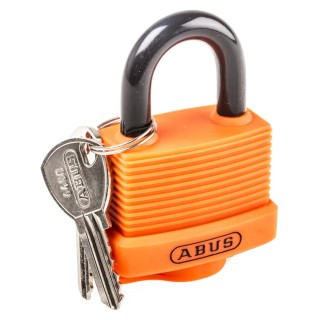 ABUS Keyed Aluminium, Steel Safety Padlock Weatherproof 8 mm Shackle Diameter 24.5 mm Shackle Length 53 mm 70AL/45 ORANGE KA