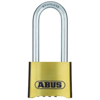 ABUS Weatherproof Combination Padlock Brass Body Stainless Steel 8mm Shackle 63mm Length 180IB/50HB63