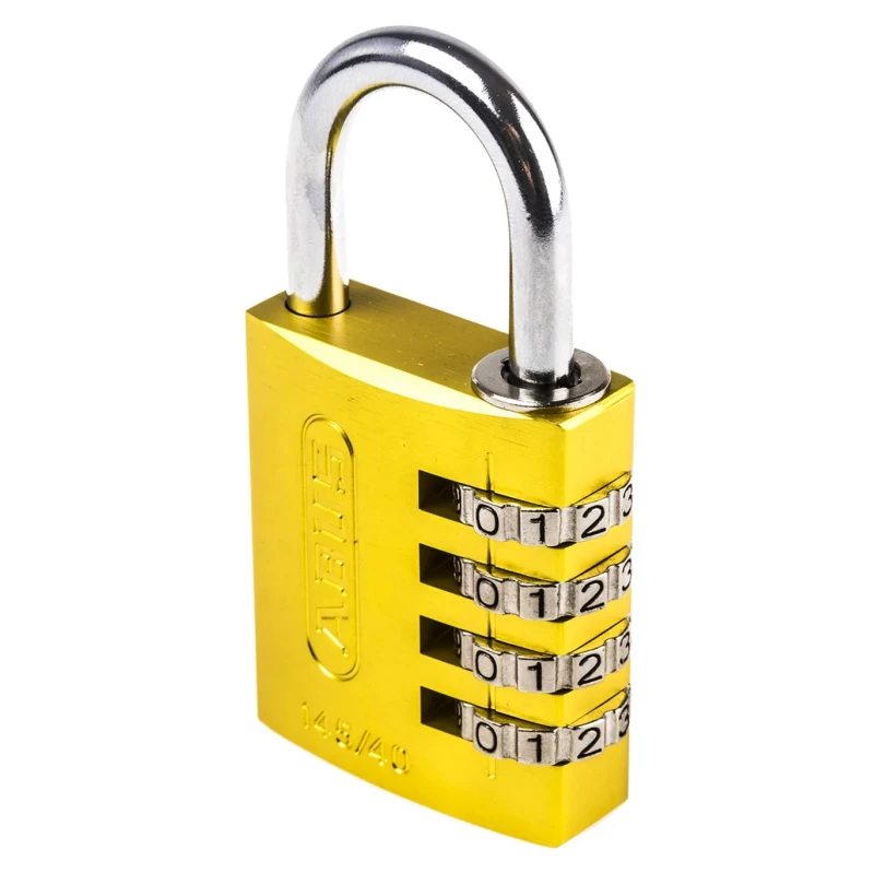 ABUS Combination Padlock Aluminium Steel Safety Padlock Weatherproof 6 mm Shackle 40mm Body 145/40 Yellow