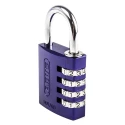 ABUS Combination Padlock Aluminium Safety Padlock Weatherproof, 6 mm Shackle Diameter, 27 mm Shackle Length, 40 145/40 Lilac