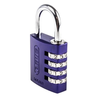 ABUS Combination Padlock Aluminium Safety Padlock Weatherproof, 6 mm Shackle Diameter, 27 mm Shackle Length, 40 145/40 Lilac
