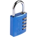 ABUS Combination Padlock Steel Aluminium Safety Padlock Weatherproof 6mm Shackle 40mm Body 145/40 BLEU B/DFNLI