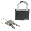 ABUS Key Aluminium, Steel Weatherproof Safety Padlock 6.5 mm Shackle Diameter 22.5 mm Length, 43 mm 50871- T65AL/40 Black