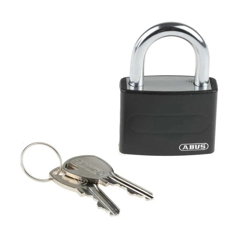 ABUS Key Aluminium, Steel Weatherproof Safety Padlock 6.5 mm Shackle Diameter 22.5 mm Length, 43 mm 50871- T65AL/40 Black