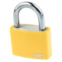 ABUS Key Aluminium Steel Safety Padlock, Weatherproof, 6.5 mm Shackle Diameter, 22.5 mm Shackle 50868- T65AL/40 Yellow