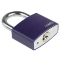 ABUS Keyed Steel and Aluminium Weatherproof Safety Padlock 6.5 mm Shackle Diameter, 43 mm 49937 - T65AL/40 Liliac KA 6401