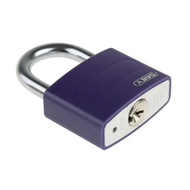 ABUS Keyed Steel and Aluminium Weatherproof Safety Padlock 6.5 mm Shackle Diameter, 43 mm 49937 - T65AL/40 Liliac KA 6401