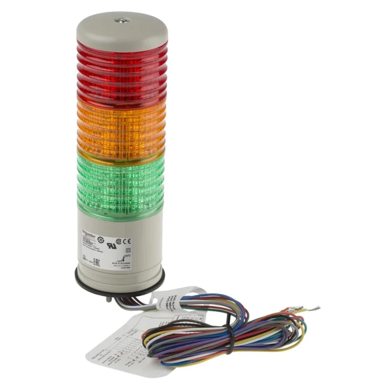 Schneider Electric Harmony XVC6 Series Signal Tower Buzzer 3 Lights Green, Red, Amber LED 24V AC/DC Surface Mount 