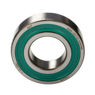 SKF Single Row Deep Groove Ball Bearing 30 mm ID, 62 mm OD, 16 mm Width, C3 Clearance, Non-Metallic 6206-2RZTN9/HC5C3WT